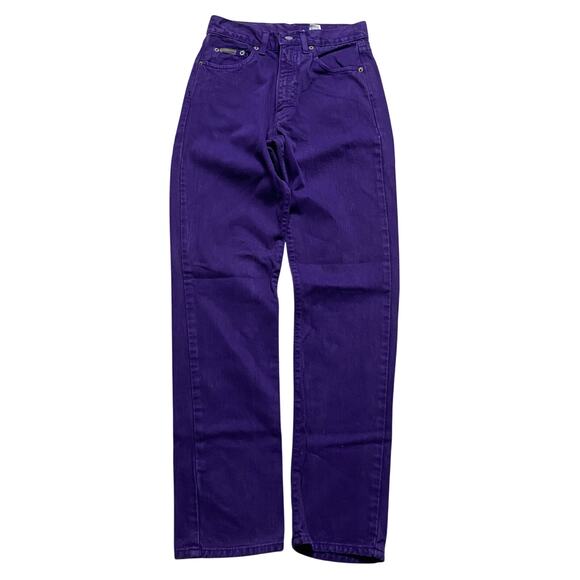90s Calvin Klein Straight Leg Purple Jeans Size 5 Small - Picture 1 of 9